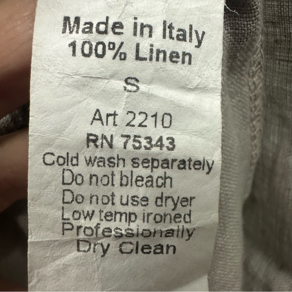 Linen Terzo Millenio Imported from Italy Gray Tie Belted Double Pocket Dress S - Picture 11 of 11